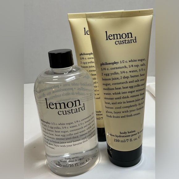 Philosophy Lemon Custard Body Lotion 7 oz and body spritz...